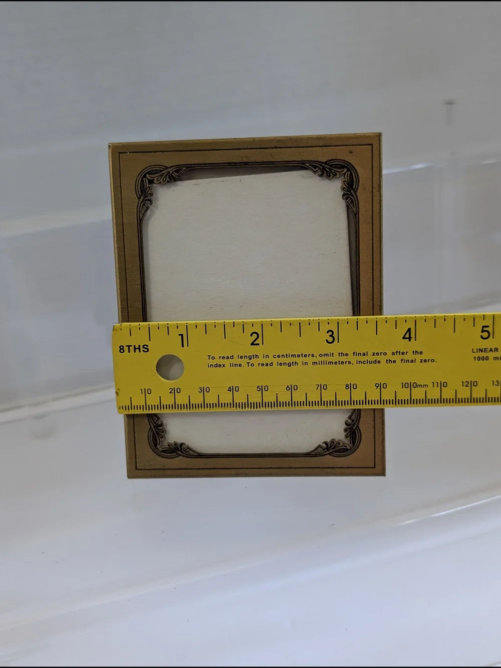 Vintage M.W. CARR Solid Brass Gold decorative corners accent Picture Photo Frame